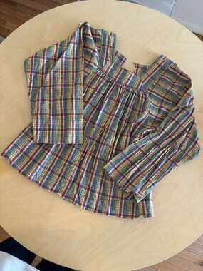 DÔEN Capo Rainbow Plaid Top